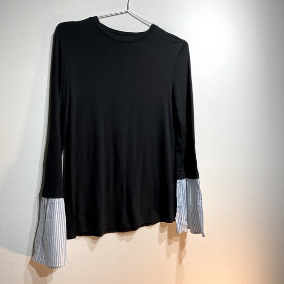 Abound Boat Neck, Bell Striped Sleeve Long Sleeve Shirt. Size XS. Soft Fabric - Picture 6 of 12